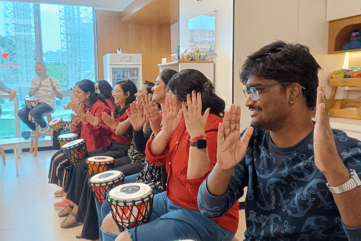 1.2_Glimpse from a few of our Drum Circles in & around HYDERABAD_Brain Capital Labs_Sept24_Drum Circle_2