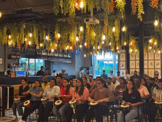1.3_Glimpse from a few of our Drum Circles in & around DELHI_Birla Opus_Jun25_Worli_Drum Circle_1